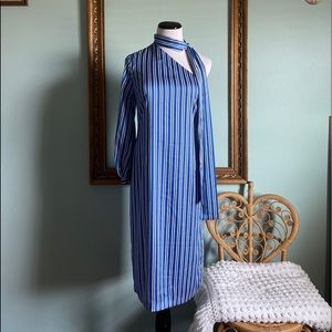 Banana Republic striped satin poly one shoulder dress